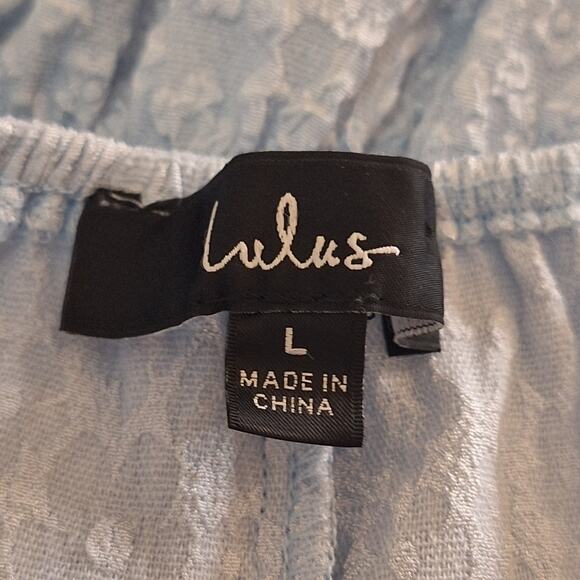 Lulus Feeling Forever Light Blue Floral Jacquard Crop Top Size Large Coquette - Picture 3 of 10